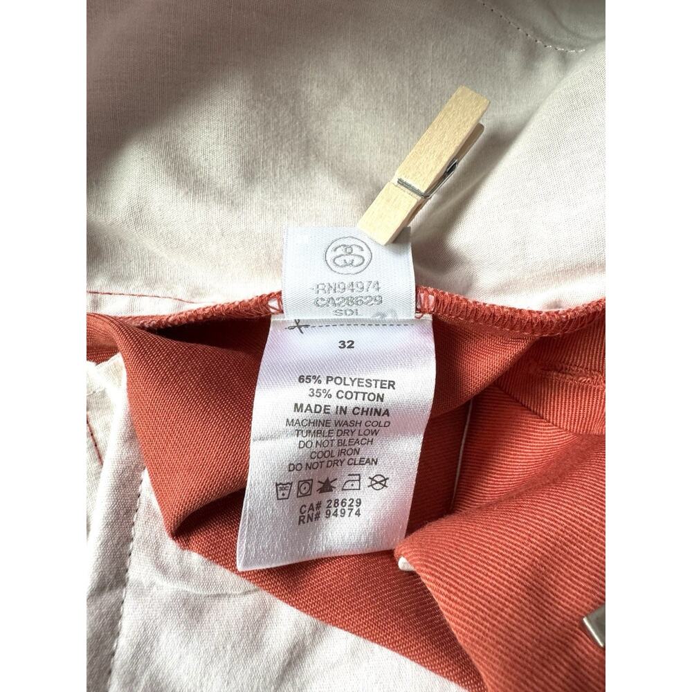 Stussy Vintage MENS cropped straight leg modern pants NWT size 32 burnt orange - Picture 9 of 11